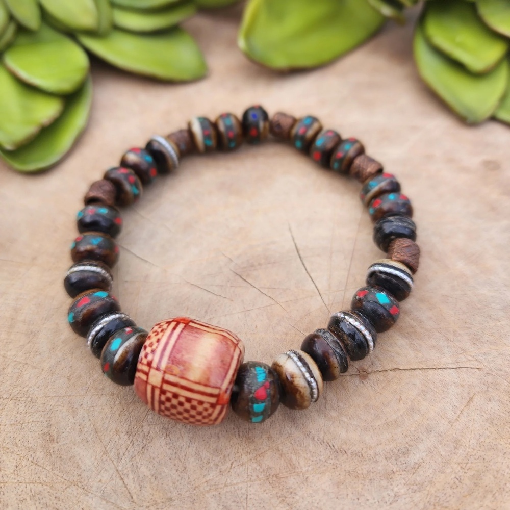 Tibetan Style Wood Bead Bracelet